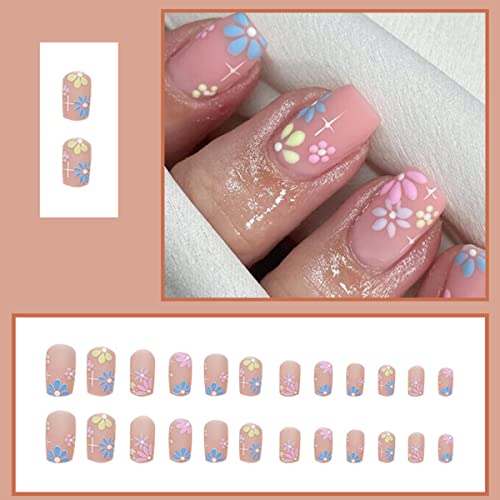 Short Flower Acrylic Nails - Image 3