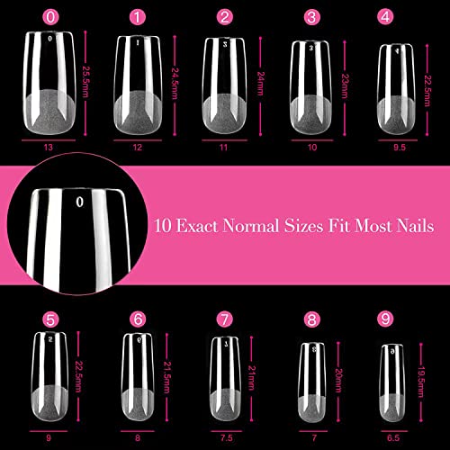 New Square Acrylic Nail Set Various Sizes for Stylish Durable Enhancements - Image 6