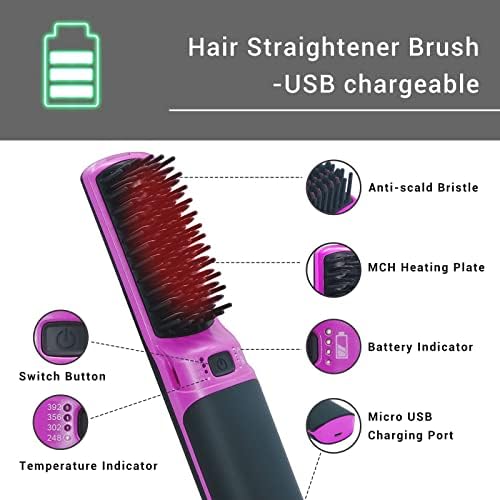 Gentle Heated Hair Brush for Effortless Straightening and Styling, Perfect for All Hair Types - Image 4