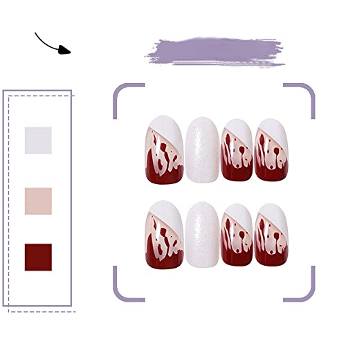 Blood Splatter Design Acrylic Nails Set for Unique Bold Nail Art 24 Count - Image 5
