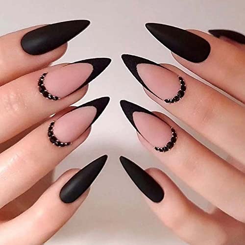 Akatsuki-themed acrylic nails design set with 20 stylish nail art pieces