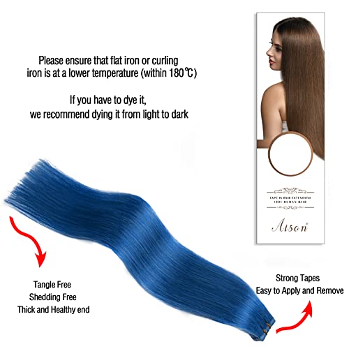 Blue 18 Inch 100% Real Human Hair Extensions for Natural Looking Styles - Image 5