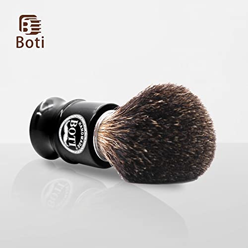 Premium Black Badger Hair Shaving Brush for Luxurious Men's Grooming - Image 3