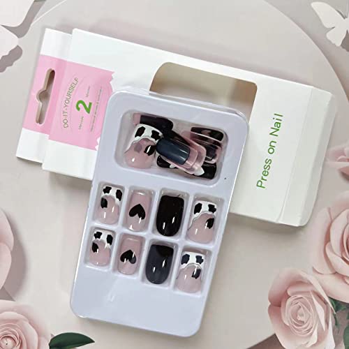 24 Piece Cow Print Acrylic Nails Kit for Instant Glamorous Style - Image 5