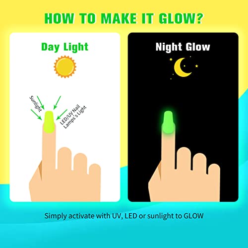 Glow-in-the-Dark Acrylic Nails for Easy Application and Long-Lasting Wear 20 Count - Image 7
