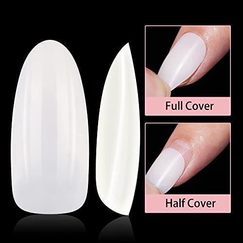 24pc Long Round Acrylic Nails for Salon-Quality Manicure, Durable & Stylish - Image 3