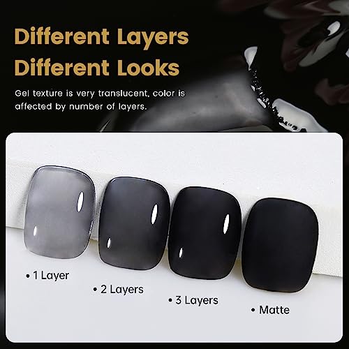 Black Jelly Nail Polish 15ml Dark Glossy Finish for Stunning, Smooth Nails - Image 4