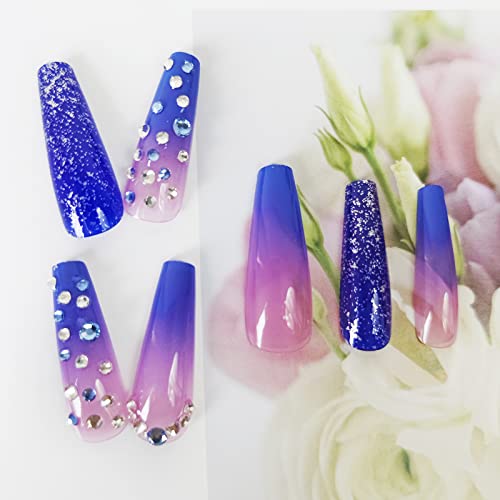 Stylish Coffin Shape Acrylic Nails for Trendy Nail Art Various Colors - Image 3