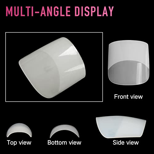 24 Pcs Clear Rounded Square Acrylic Nail Design Tips for Elegant Nail Art - Image 4