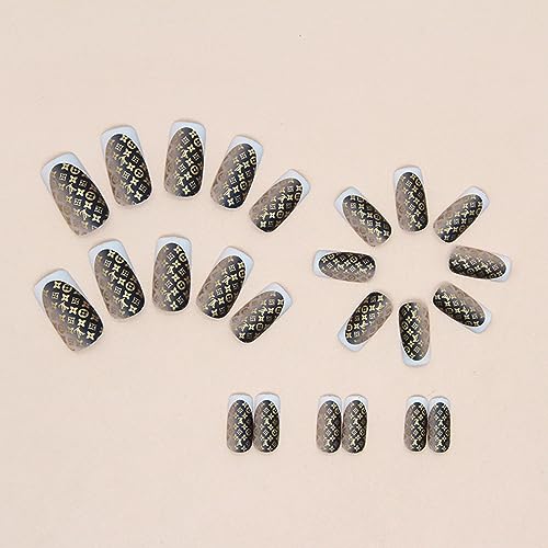 Chic Black White Ombre Acrylic Nails Set for Trendy Nail Art Design - Image 4