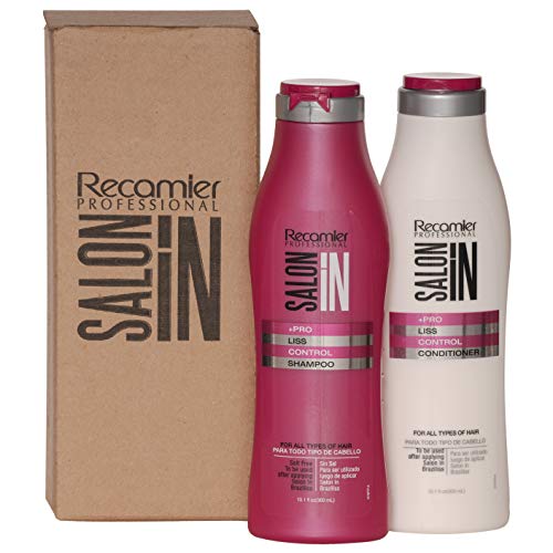 Frizz-free hair treatment at salon.