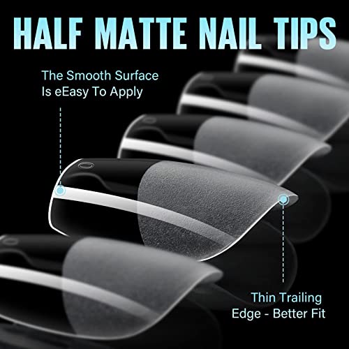 24pc Coffin Shape Natural Acrylic Nails for Easy DIY Nail Art - Image 2