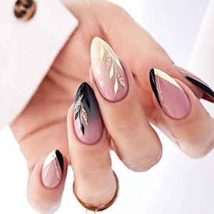 Black Almond Acrylic Nails