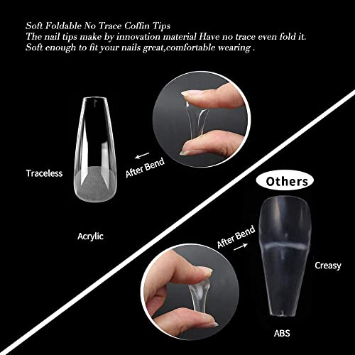 Long Coffin Acrylic Nails - Image 5