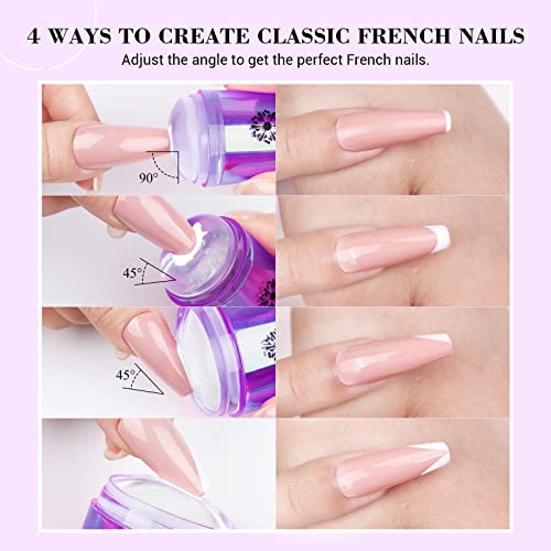 24 Count Royal Blue French Tip Acrylic Nails - Stylish, Durable Medium Size - Image 4