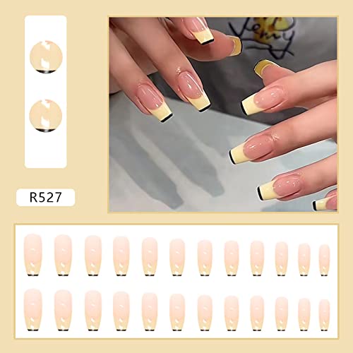 ?Black & Yellow Acrylic Nails? - Image 2