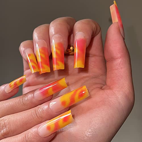 24 Piece Long Square Acrylic Nails Kit - Durable and Stylish for Beautiful Nail Art - Image 3