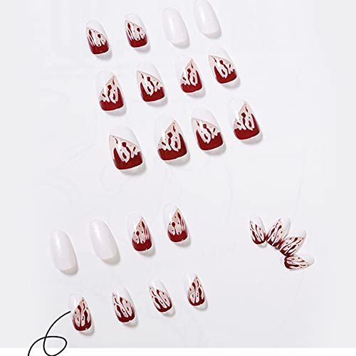 Blood Splatter Design Acrylic Nails Set for Unique Bold Nail Art 24 Count - Image 2