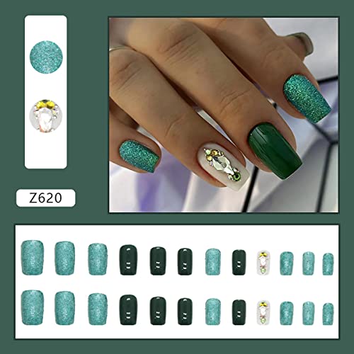 Emerald Green Long Acrylic Nail Kit - Durable & Stylish Salon Quality Set - Image 2