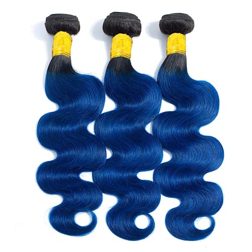 13-Inch Blue Human Hair Weave for Stylish Hair Extensions - Image 3