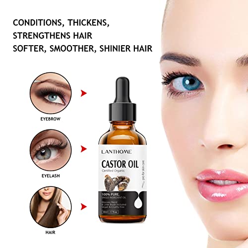 Nourishing Black Castor Oil for Fuller Eyebrows 4 oz Natural Growth Enhancer - Image 3