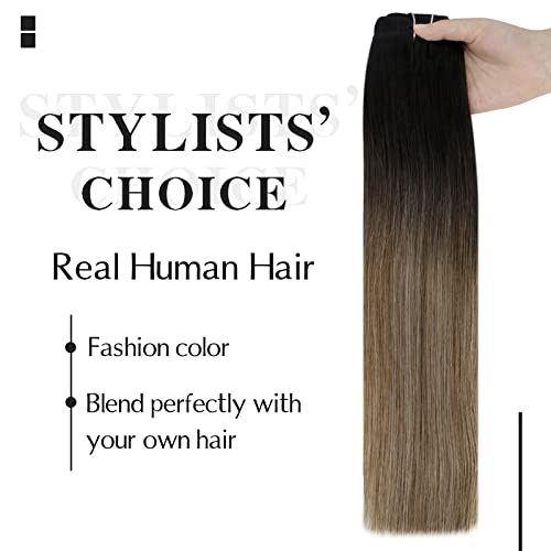 Ombre Brown to Blonde 20 Inch Clip-In Human Hair Extensions for Thick, Voluminous Hair - Image 5