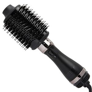 Gentle Detangling Black and Gold Hair Brush with Soft Bristles for Effortless Styling