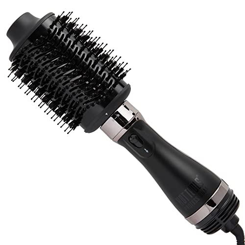 Gentle Detangling Black and Gold Hair Brush with Soft Bristles for Effortless Styling