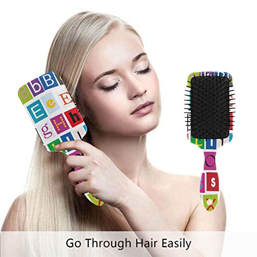 Alphabet Design Kids' Hair Brush, Fun Colorful, Gentle for Daily Detangling - Image 4