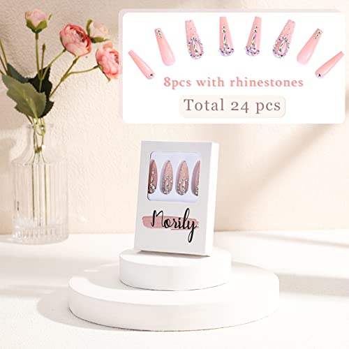 Sparkling acrylic nails with dazzling embellishments. - Image 9