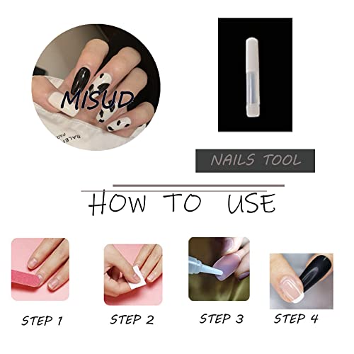 24 Piece Monochrome Acrylic Nail Set for Stylish Long-Lasting Manicures - Image 6
