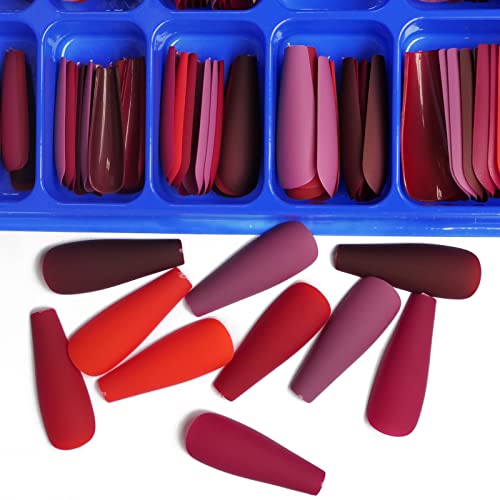24 Piece Long Coffin Acrylic Nails Kit Durable & Stylish for DIY Nail Art - Image 3