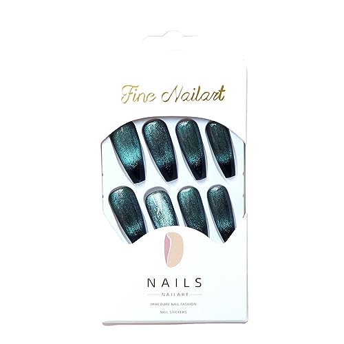 Chic Black and Blue Acrylic Nails Kit for Trendy Nail Art Designs - Image 3