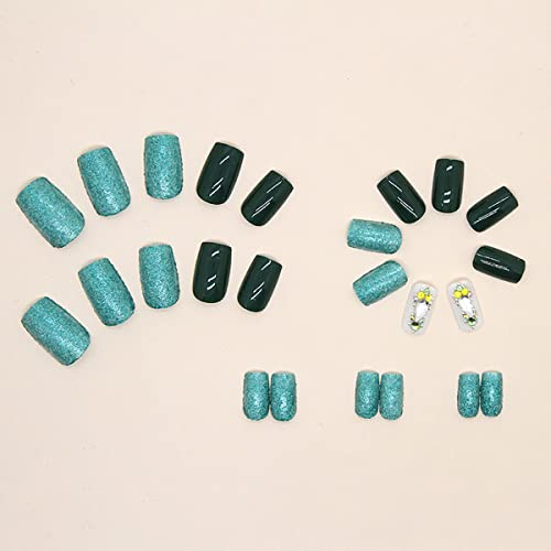 Emerald Green Long Acrylic Nail Kit - Durable & Stylish Salon Quality Set - Image 3