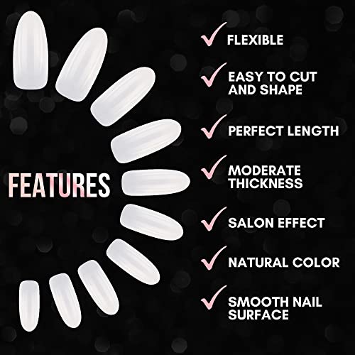 24pc Long Round Acrylic Nails for Salon-Quality Manicure, Durable & Stylish - Image 8