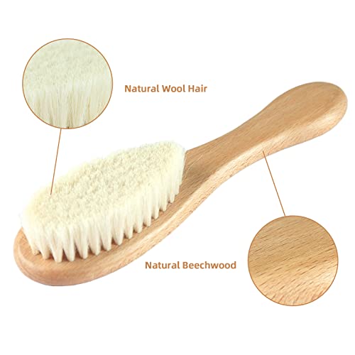 Soft Bristle Baby Wooden Hair Brush and Comb Set for Gentle Grooming - Image 3