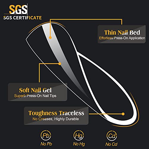 Coffin Gel Acrylic Nails - Image 2