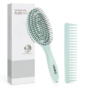 Eco-Friendly Flexible Bristle Hairbrush Ergonomic Handle for Comfortable Styling