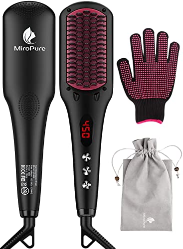 13-in-1 Hair Straightening Brush Flat Iron for All Hair Types, Fast Heating