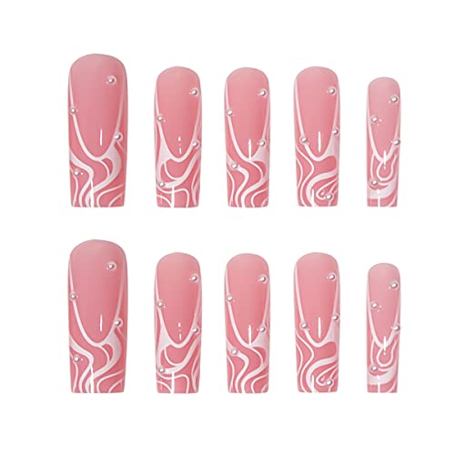 Square Acrylic Nail Designs for Stylish Nail Art, 24 Pieces - Image 4