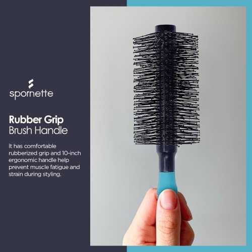 Green Handle Professional Round Styling and Blow-Drying Hair Brush 2-Inch - Image 5