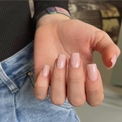 Short Baby Pink Acrylic Nails - Image 2