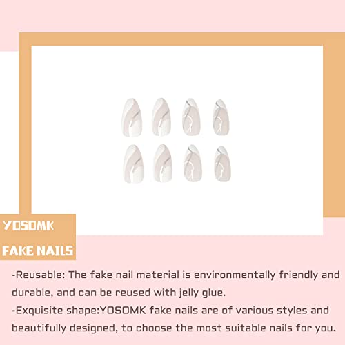 Chic, Simple Acrylic Nail Designs for Daily Wear - 24 Count Set - Image 5