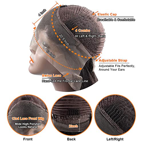 16 Inch Natural Brown Human Hair Lace Front Wig for Comfortable All-Day Wear - Image 4