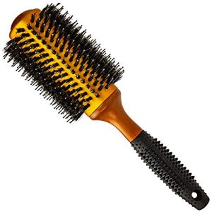 Gentle Wooden Detangling Hair Brush, Round Design, 9-inch Size for Styling