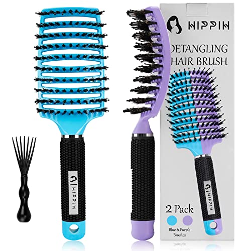 Flexiglide Detangling Brush for All Hair Types - Ergonomic Handle Design