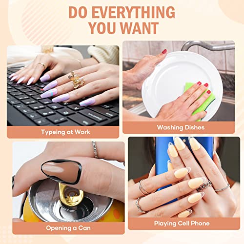 24 Count French Almond Acrylic Nail Tips - Durable & Stylish Nail Art - Image 8