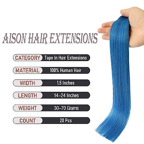 Blue 18 Inch 100% Real Human Hair Extensions for Natural Looking Styles - Image 3