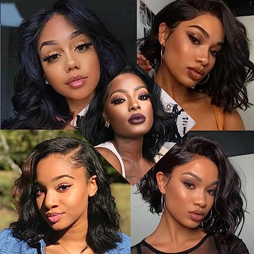 Human Hair Lace Front Bob Wig for Women, 12-inch Length, Natural Appearance - Image 8