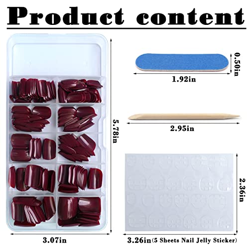 Burgundy Acrylic Nails - Image 4